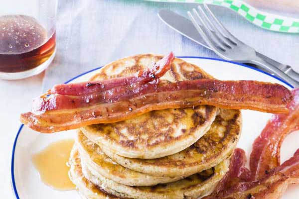 Pancakes with Streaky Bacon